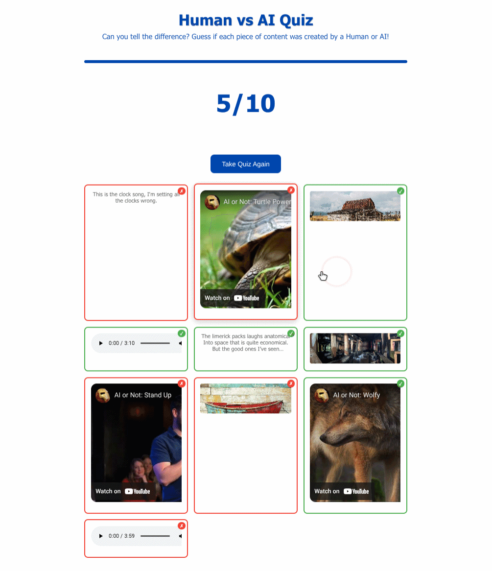 Clicking on each item in the results to see more about the item.